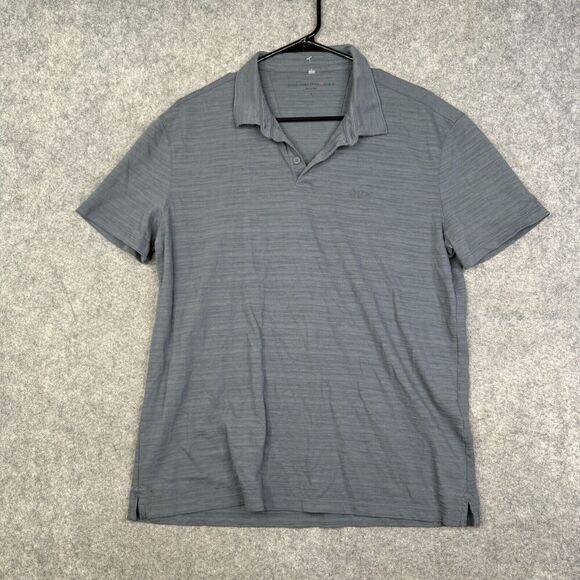 John Varvatos Polo Shirt Mens Large Gray Textured Short Sleeve - Picture 1 of 8